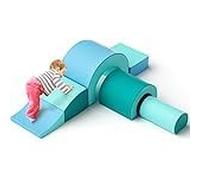 Foam Climbing Blocks for Toddlers, 5-Piece Foam Blocks with Tunnel, Double the Fun, Educational Exercises, for Indoor and Outdoor Kindergarten (5p-light blue)