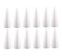 Foam Cones White Styrofoam Cone Crafts Foam Cone Christmas Tree Polystyrene Foam for Christmas Table Centerpiece Wedding Decoration (12pcs, 10CM) Crafts Foam Cone Christmas Tree Polystyrene Foa