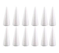 Foam Cones White Styrofoam Cone Crafts Foam Cone Christmas Tree Polystyrene Foam for Christmas Table Centerpiece Wedding Decoration (12pcs, 10CM) Home Decor
