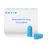 Foam Ear Plug for Sleeping, HOYIO 5 Pair 35dB Soft Earplugs for Noise Cancelling Hearing Protection Soring Blocking, Holiday Travel Cruise Flight Backpacking Work Study Essentials, Disposable, Blue