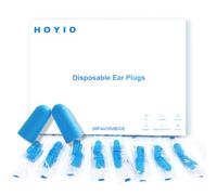 Foam Ear Plug for Sleeping, HOYIO 50 Pair 35dB Soft Earplugs for Noise Cancelling Hearing Protection Soring Blocking, Holiday Travel Cruise Flight Backpacking Work Study Essentials, Disposable, Blue