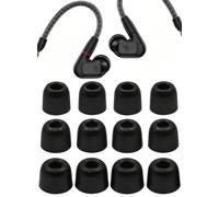 Foam Ear Tips Replacement for Sennheiser IE 200 / IE 100 PRO / IE300 / IE900 in-Ear Headphones, Memory Foam Earbud Tips Noise Canceling Foam Eartips S/M/L 3 Size 6 Pairs, Black, 5156pb