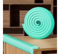 Foam edge protectors， Protective Foam Cushion, Proof Corners And Edges Safety Bumper Coffee Table Kitchen, 78.7in Long(Green,3pcs)