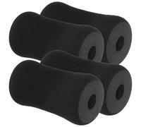 Foam Exercise Roller Pads Foot 4pcs Cover Extension for Leg Machines | Black Rubber and Plastic Foams, Comfortable Surface, Lightweight Fit, Easy Storage for Gym Workouts