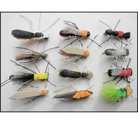Foam Fishing Flies, 12 Pack for Carp or Large Trout, Mixed Varieties, Size 8
