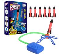 Foam Flyerz - Air Powered Rocket - Outdoor Fun for Kids Aged 5+ - Includes 6 Extreme Rockets - Adjustable Launch Stand - Blasts Up to 22 Metres