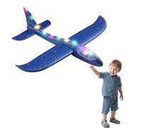 Foam Glider - Portable Foam Airplane Glider, Led Light Flying Plane, Outdoor Sports Toy, Catapult Plane Throwing Fun for Boys Girls | Birthday Party Activity Aircraft for Kids Yard Beach Park Play