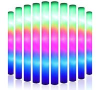 Foam Glow Sticks 10Pcs Foam Light up Sticks 3 Modes Led Colorful Flashing Light Glow In The Dark Party Favors for Event Party Wedding Concert, Up St