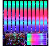 Foam Glow Sticks, 42pcs Sticks Glow for Children, 16.5in Glow Sticks Party Packs Glow In The Dark Led Glow Sticks Party Supplies 3 Modes Sticks Glow for Wedding Halloween Christmas