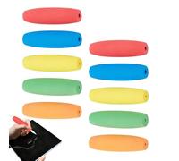 Foam Grip Tubes - 10 Pieces Non-Slip EVA Handles | Multicoloured Oval Handle for Kitchen Utensils Crafts | Ergonomic Support for Elderly Adults | 9 x 2.5 cm Lightweight Comfortable