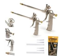Foam Gun, x2 RTRMAX Expanding Foam Insulation Spray Gun - Heavy Duty Stainless Steel, Non-Corrosive Dispensing Gun for Polyurethane Foam, Reusable, Insulation Applicator for Filling, Sealing, Caulking