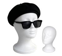 Foam Head Model Realistic Male Female Multi Angle Display Mold | Foam Head Display Wig Stand for Hat Sunglasses Helmet Headpieces Hair Salon Retail Store