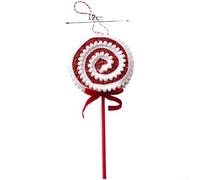 Foam holiday lollipop decorations designed for Christmas trees and wreaths, featuring classic red and white colors, lightweight build, and lasting durability through the season (D)