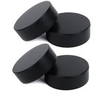 Foam Ice Hockey Pucks 4Pcs Wear-resistant Ice Hockey Pucks Lightweight for Practicing and Classic Training Soft Black Puck for Indoor Use