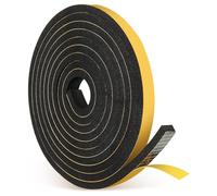 Foam Insulation Weather Tape Self-Adhesive, Draught Excluder Window Door Stripping for Gap Seal, High Density Soundproof Anti-Collision Shockproof, Blocks Cold Air, Dust and Noise, 10 x 6 mm, 5m Long
