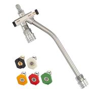 Foam Lance Double Connection Accessories - 6.35 mm Double Pressure Washer Adapter - Quick Coupling Ergonomic Robust Portable with 5 Nozzles for Driveway Home Outdoor Care