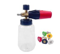 Foam Launcher for Car Wash - Foam Cannon with Double Connection for Pressure Washer Kit - Cleaning with Soap and 5 Nozzles for Truck, Motorcycle and Glass