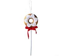Foam Lollipop Christmas Ornaments Hanging Decoration for Holiday Tree Sweet Candy Design European Style Brown 27cm