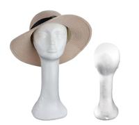 Foam Mannequin Head for Wigs, 17.7" Long Neck Female Foam Head Model for Wig/Hat/Glasses Displaying
