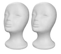 Foam Mannequin Head - Lightweight Foam Mannequin Manikin Display, Manikin Model Display Props for Arts Hairpieces Headphones Beauty Salon Hairdressing Crafts Home Use, 2 Pieces