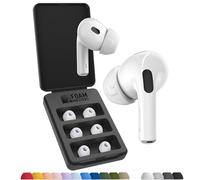 Foam Masters Memory Foam Ear Tips for AirPods Pro 1st & 2nd Gen | 3 Pairs | New Version 4.0 - Black Magic | Comfortable | Secure | Better Noise Cancellation | Replacement Buds (Assorted S/M/L, White)