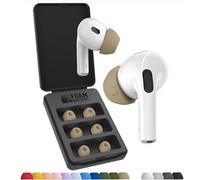 Foam Masters Ultra-Premium Memory Foam Ear Tips for AirPods Pro 1st & 2nd Gen | 3 Pairs | Black Magic Ver 6.0 | Secure | Comfort | Better Noise Cancel | Replacement Buds - FDE Tan, Small