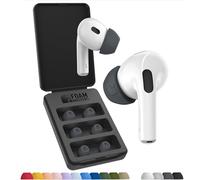 Foam Masters Ultra-Premium Memory Foam Ear Tips for AirPods Pro 1st & 2nd Gen | 3 Pairs | New Ver. | Secure Fit | Super Comfort | Better Noise Cancel | Replacement Buds (Medium, Space Gray)
