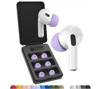 Foam Masters Ultra-Premium Memory Foam Ear Tips for AirPods Pro 1st & 2nd Gen | 3 Pairs | New Ver. | Secure Fit | Super Comfort | Better Noise Cancel | Replacement Buds (Small, Lilac Purple)