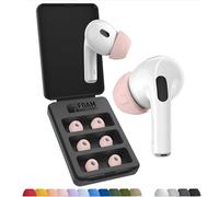Foam Masters Ultra-Premium Memory Foam Ear Tips for AirPods Pro 1st & 2nd Gen | 3 Pairs | New Ver. | Secure Fit | Super Comfort | Better Noise Cancel | Replacement Buds (Medium, Crystal Pink)