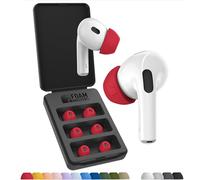 Foam Masters Ultra-Premium Memory Foam Ear Tips for AirPods Pro 3rd Gen Only | 3 Pairs | New Ver. | Secure Fit | Super Comfort | Better Noise Cancel | Replacement Buds, Red - Large
