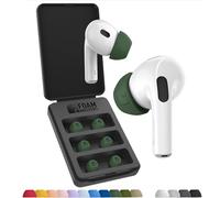Foam Masters Ultra-Premium Memory Foam Ear Tips for AirPods Pro 3rd Gen Only | 3 Pairs | New Ver. | Secure Fit | Super Comfort | Better Noise Cancel | Replacement Buds, Forest Green - Large