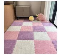 Foam Mat Thickened Plush Floor Mat Foam Tiles 12X12In Interlocking Anti-Slip Puzzle Area Square Rug Playmat Cuttable Spliced Crawling Cushion(White+Pink+Purple,10 pcs)