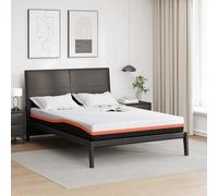 Foam Mattress 140x200cm White Grey Polyester Medium Firmness for Comfort Sleep