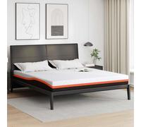 Foam Mattress 200x200 cm White and Grey Polyester Gel Infused for Comfort Sleep