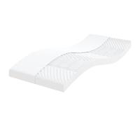 Foam Mattress 90x190x10 cm White 7-Zone 24D PU Foam Peached Cover 20 ILD Firm