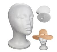 foam Model Heads - Stand Wig Holder, Hat Wig Foam Mannequin Female | Multifunctional Round Base Display Model For Storing Or Displaying Hats Masks Sunglasses Headphone Costume Jewelry