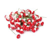 Foam Mushroom Miniature for Micro Landscape, 100pcs - Red, Resin Material