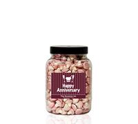 Foam Mushrooms 1.3kg Medium Sweet Jar - A Personalised Gift Jar Filled with Your Favourite Retro Sweets! (Happy Anniversary)