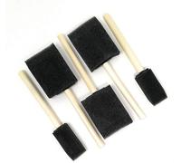 Foam Paint Brushes 5 Pack Wooden Handle - Sponge Craft Brushes for Acrylic Paint, Varnish, Stains & Glue - DIY Art, Glass & Wood Painting Tools