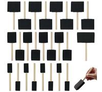 Foam Paint Brushes for Acrylic Painting - 25 Piece Set with 4 Sizes - Lightweight Wood Handles - Smooth Finish for Crafts,Painting, Staining, Mod Podge, Furniture & DIY Projects