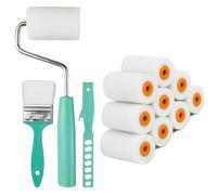 Foam Paint Roller for Painting - 2 Inch Small Paint Roller Cover Refills Set, Short Pile Microfibre Roller with Handles/Water-Based Brush, Foam Small Roller for Furniture Wood Glass
