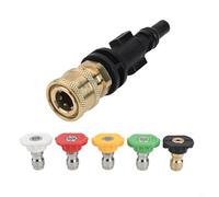 Foam Pot Adapter 1/4 Quick Connect, 5 Nozzles for Lavor for PARKSIDE PHD for VAX Hammer for STERWINS, 3500 PSI Brass Plastic Car Wash Accessory
