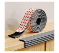 Foam protection edges Foam Edge Corner Protector Guards Padding Self-Adhesive Furniture Collision Strips Stair Cushion Kids Bumper For Furniture Garage Cabinets Stair Steps(Grey,5m/16.4ft)(Black,2m/6.