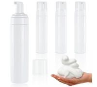 Foam Pump Bottle 8.5oz/250ml White Empty Foam Dispenser Bottle Travel Foaming Hand Soap Bottle Large Refillable Foaming Bottle for Shampoo Cleaning Traveling (4 Pack)