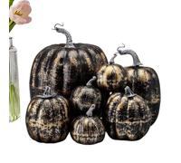 Foam Pumpkins | Faux Foam Harvest Pumpkins Set | Harvest Halloween Vegetable Decor Indoor Outdoor Bedroom Kitchen Tables Porch Fall Thanksgiving Holidays Home Decor