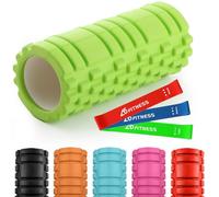 Foam Roller Green with 3 Resistance Level Bands - Lightweight Foam Rollers for Muscles Provides Relief from Pain Fatigue Improves Tissue Recovery - Massage Roller for Gym, Yoga Pilates