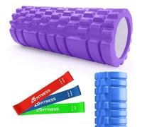 Foam Roller Purple with 3 Resistance Level Bands - Lightweight Foam Rollers for Muscles Provides Relief from Pain Fatigue Improves Tissue Recovery - Massage Roller for Gym, Yoga Pilates