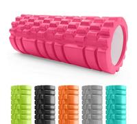 Foam Roller Red with 3 Resistance Level Bands - Lightweight Foam Rollers for Muscles Provides Relief from Pain Fatigue Improves Tissue Recovery - Massage Roller for Gym, Yoga Pilates
