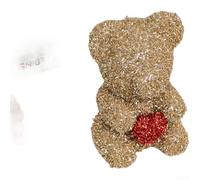 Foam Rose Bear, 20cm Glitter Plush Toy, Sparkling Decor, Lightweight Lasting Design, Luxury Home Wedding Party(I)