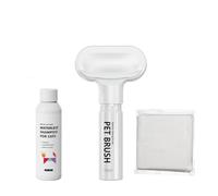 Foam Shedding Comb for Cats/Dogs - Mousse Tank Pet Hair Remover with Release Button, Bath & Grooming Tool (Grooming Brush + Cat Mousse)